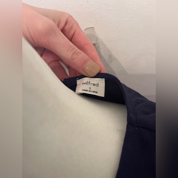 Aritzia Wilfred Navy Maxime Dress Midi Small Chiffon - Picture 2 of 2